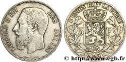 BELGIQUE 5 Francs Léopold II 1871 