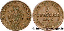 ALLEMAGNE - SAXE 5 Pfennige 1864 Dresde