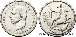 GRÈCE 20 Drachmes Paul Ier 1960 