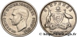 AUSTRALIE 6 Pence Georges VI 1952 Melbourne
