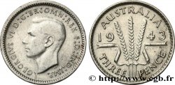 AUSTRALIA 3 Pence Georges VI 1943 Melbourne