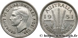 AUSTRALIE 3 Pence Georges VI 1951 Londres