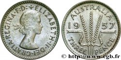 AUSTRALIE 3 Pence Elisabeth II 1957 Melbourne