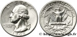 ÉTATS-UNIS D&nbsp;AMÉRIQUE 1/4 Dollar Georges Washington 1942 San Francisco - S