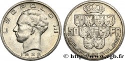 BÉLGICA 50 Francs Léopold III légende Belgique-Belgie tranche position A 1939 