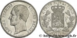 BELGIO 5 Francs Léopold Ier tête nue 1851  q.SPL/SPL 