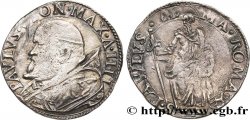 ITALIE - PAPAL STATES - PAUL V (Camillo Borghese) Teston an IIII (1608) Rome VF 