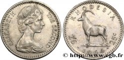 RHODESIA 2 1/2 Shillings (25 Cents) antilope des sables 1964 