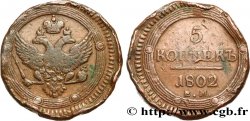 RUSSIE - ALEXANDRE I 5 Kopecks 1802 Ekaterinbourg