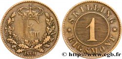 DANEMARK 1 Skilling Rigsmont Frédéric VII 1860 Altona TTB 