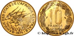 ZENTRALAFRIKANISCHE LÄNDER Essai de 10 Francs antilopes 1974 Paris