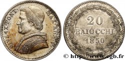ITALIE - ÉTATS DU PAPE - PIE IX (Jean-Marie Mastai Ferretti) 20 Baiocchi an V 1850 Rome