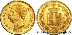 GOLD, PALLADIUM & PLATINUM INVESTMENT 20 Lire Umberto Ier 1882 Rome