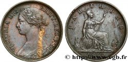 UNITED KINGDOM 1 Farthing Victoria “Bun Head” 1860  AU 