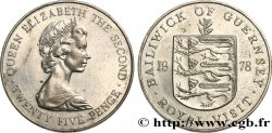 GUERNSEY 25 Pence Visite Royale 1978 