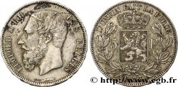 BELGIUM 5 Francs Léopold II 1873 