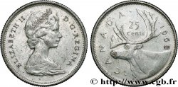 CANADA 25 Cents Elisabeth II / caribou 1968 