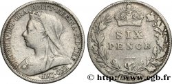 ROYAUME-UNI 6 Pence Victoria tête voilée 1899 