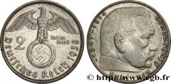 ALLEMAGNE 2 Reichsmark aigle surmontant une swastika / Maréchal Paul von Hindenburg 1938 Berlin - A