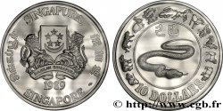 SINGAPORE 10 Dollars Proof année du serpent 1989 