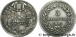 ITALIA - STATO PONTIFICIO - GRÉGOIRE XVI (Bartolomeo Alberto Cappellari) 5 Baiocchi an XIII 1843 Rome