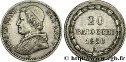 ITALIA - STATO PONTIFICIO - PIE IX (Giovanni Maria Mastai Ferretti) 20 Baiocchi an V 1850 Rome