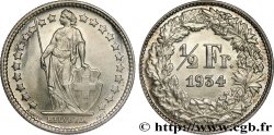 SWITZERLAND 1/2 Franc Helvetia 1934 Berne