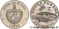 KUBA 1 Peso série Faune Cubaine - Crocodiles 1981 