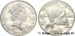 ÎLES COOK  5 Dollars Proof Ours polaires 1996  SPL 