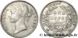 INDES BRITANNIQUES 1 Roupie East India Company Victoria 1840 Bombay TTB 