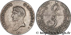 ALLEMAGNE - ROYAUME DE WESTPHALIE - JÉRÔME NAPOLÉON 2/3 Thaler, 1er type 1809 Clausthal TTB 