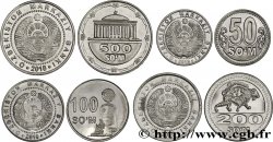 USBEKISTAN Lot de 4 monnaies 50, 100, 200 et 500 Som 2018 