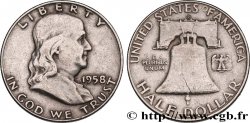 UNITED STATES OF AMERICA 1/2 Dollar Benjamin Franklin 1958 Denver