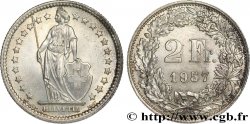 SUISSE 2 Francs Helvetia 1957 Berne