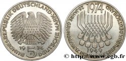GERMANIA 5 Mark Proof 25e anniversaire de la République Fédérale 1974 Stuttgart