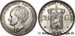 CURACAO 2 1/2 Gulden reine Wilhelmina des Pays Bas 1944 Denver