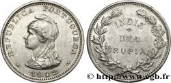 PORTUGUESE INDIA 1 Roupie Allégorie de la République Portugaise 1912 