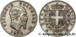 ITALIE 5 Lire Victor Emmanuel II 1874 Milan