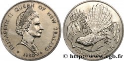 NOUVELLE-ZÉLANDE 1 Dollar Elisabeth II / oiseau 
Rhipidure dryade 1980 