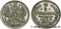 RUSSIE 5 Kopecks aigle bicéphale 1909 Saint-Petersbourg