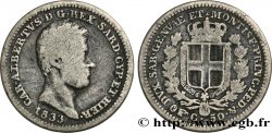 ITALY - KINGDOM OF SARDINIA 50 Centesimi Charles Albert (Carlo Alberto) 1833 Turin
