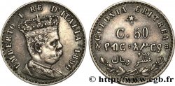 ITALIAN ERITREA 50 Centesimi Humbert Ier 1890 Rome - R