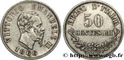 ITALY 50 Centesimi Victor Emmanuel II 1866 Milan