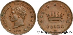 ITALIA - REINO DE ITALIA - NAPOLEóNE I 1 Soldo 1813 Milan EBC 