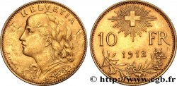 SUISSE 10 Francs or  Vreneli  1912 Berne