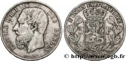 BELGIQUE 5 Francs Léopold II 1870 