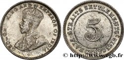 MALAISIE - ÉTABLISSEMENTS DES DÉTROITS 5 Cents Georges V 1918 