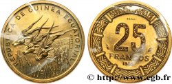 GUINEA EQUATORIALE Essai de 25 Francos BEAC antilopes 1985 Paris