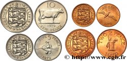 GUERNESEY Lot 4 monnaies 1, 2, 5 et 10 Pence 1979 