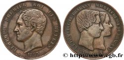 BELGIEN 10 Centimes Mariage du Duc et de la Duchesse de Brabant 1853 Bruxelles fVZ 
